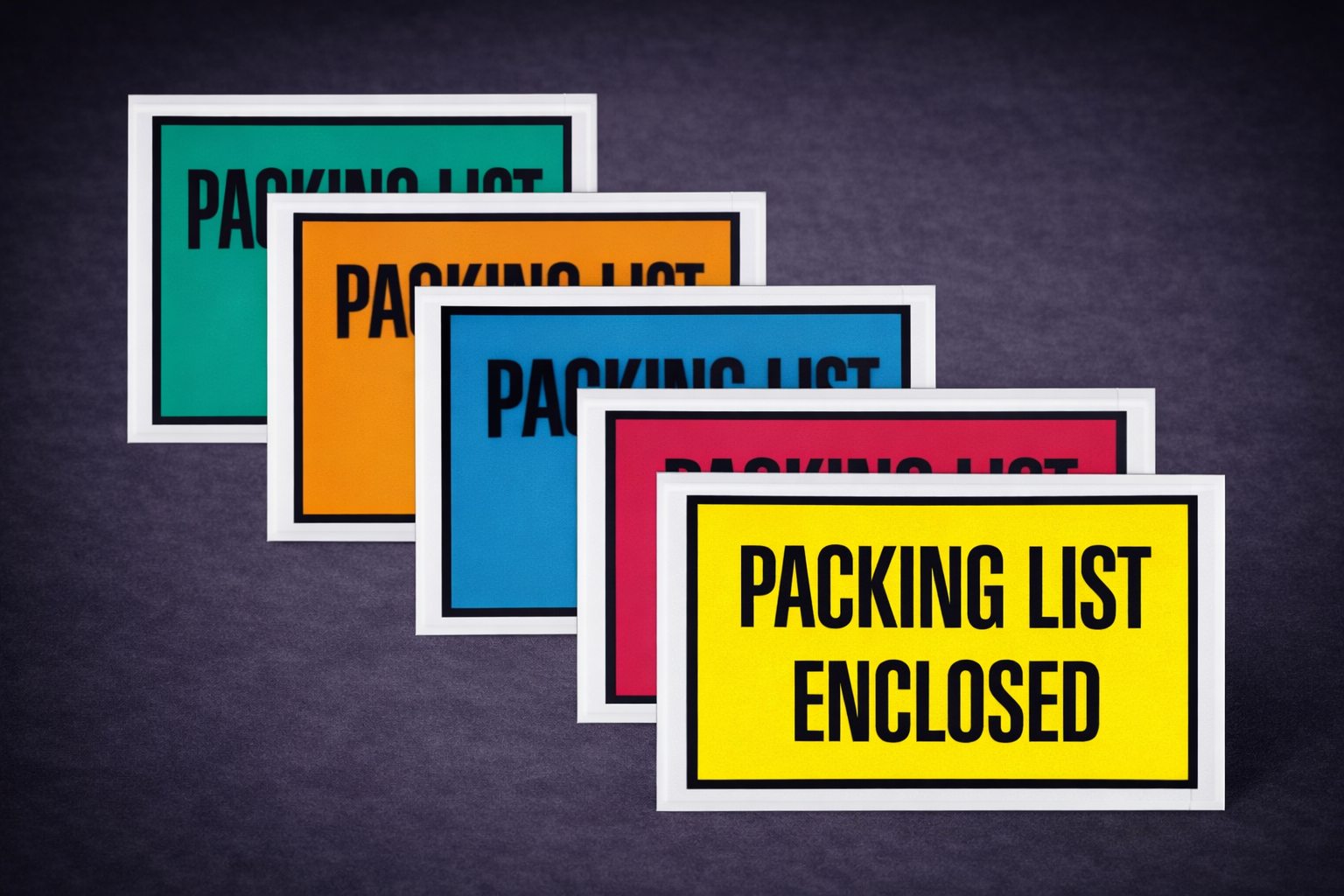 "Packing List Enclosed" (Full Face) Envelopes